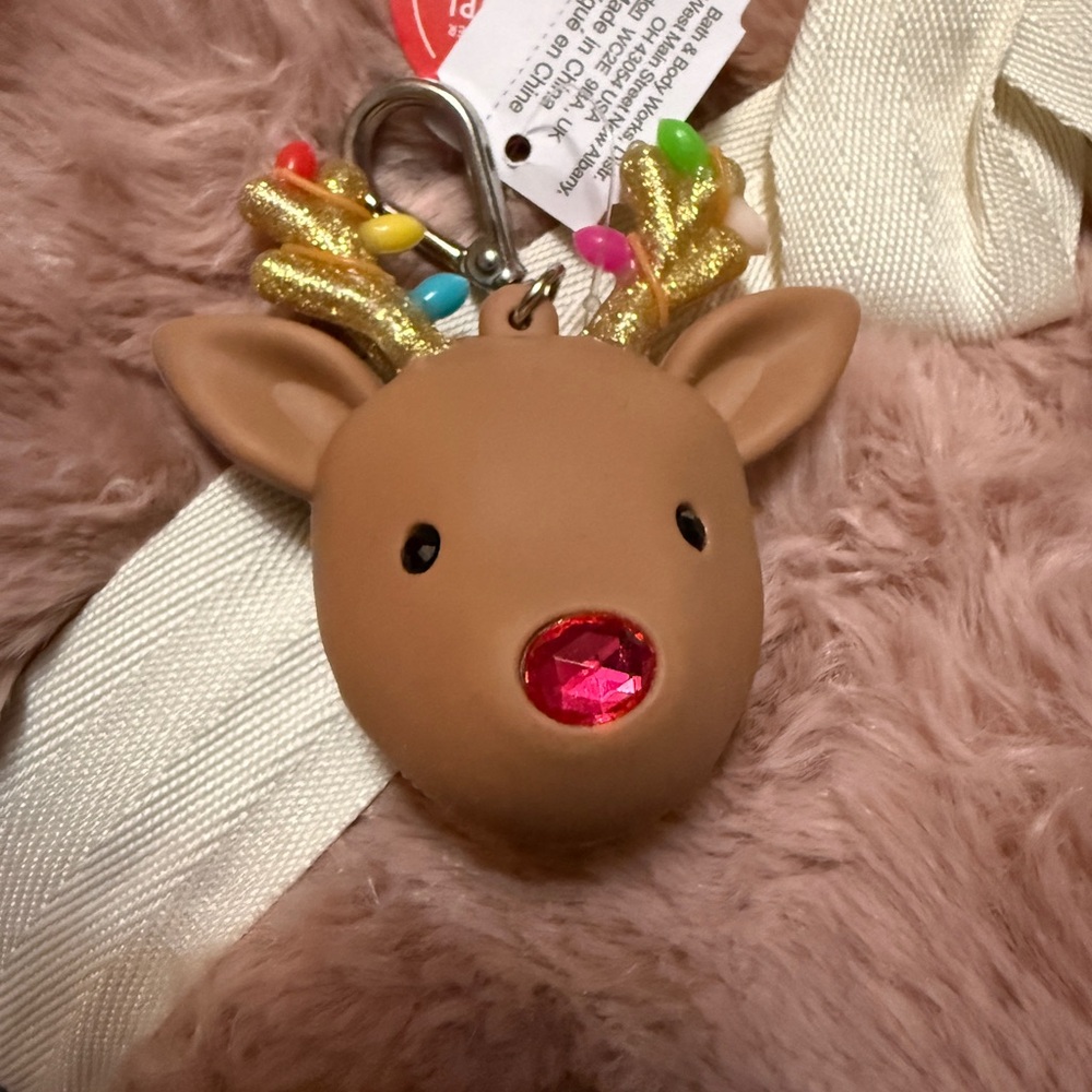 Bath and Body Works Hand Sanitizer Keychain Holder Reindeer